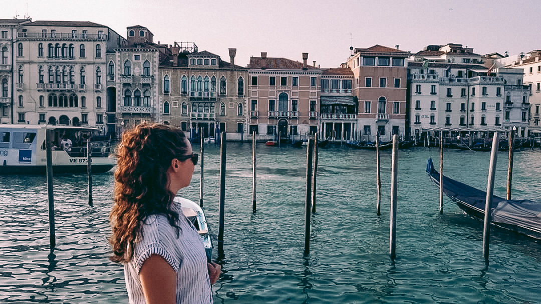 Woman in Grand Canal Venice