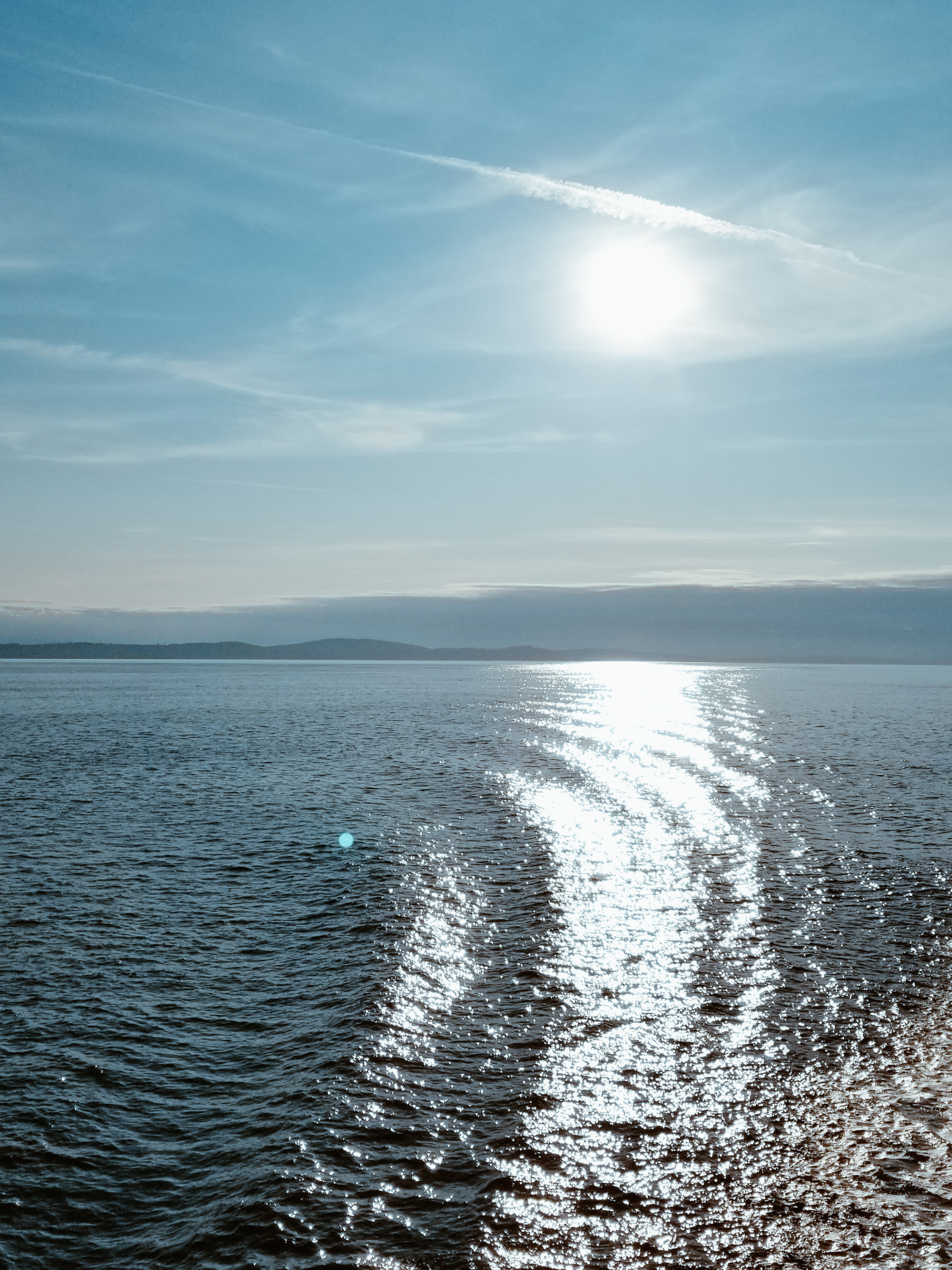 View of Georgia Strait ocean from a BC Ferry.