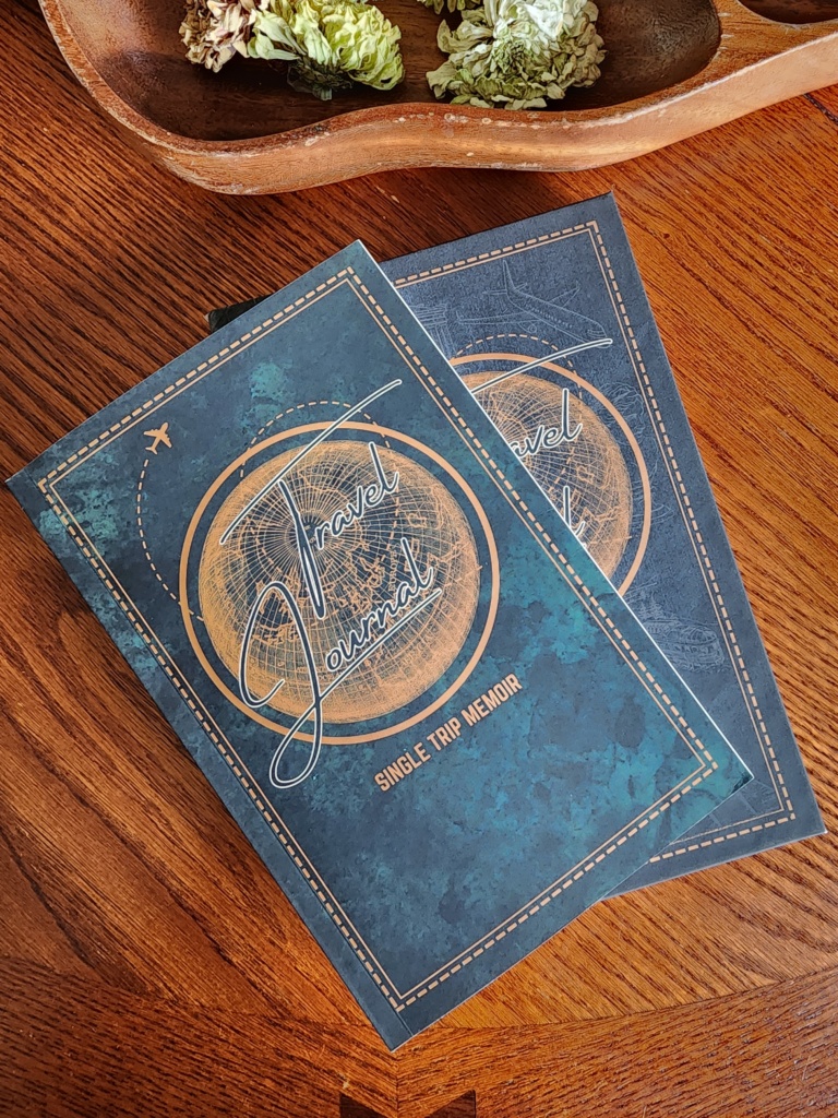 Two travel journals on a table top